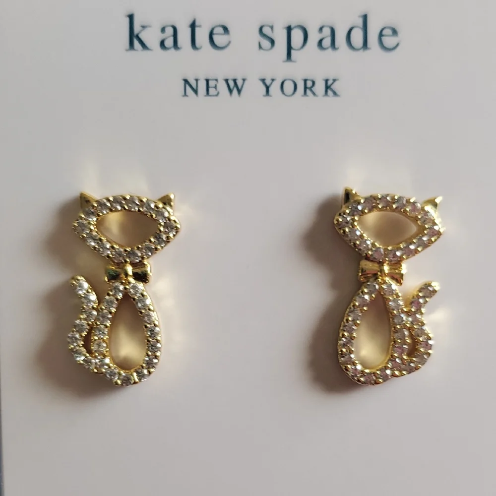 Kate Spade Jazz Things Up Pave Cat Studs - Picture 3 of 7